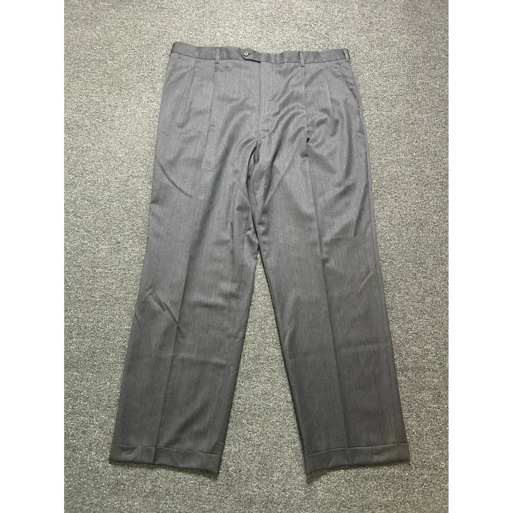 Burberry London Suit Charcoal Gray Mens 46L 40x30 Wool Two Button Pleated‎ Cuff